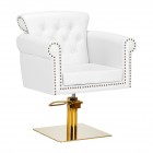 Hairdressing Chair BERLIN GOLD white